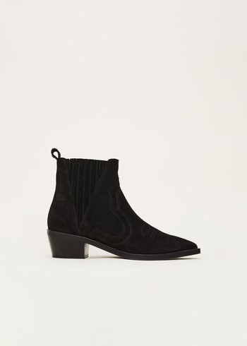 Phase Eight Stitch Detail Suede Boots Black Canada | SNJFGM-816